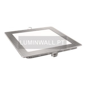 Downlight LED Quadrado Aço Escovado 3W 4000K